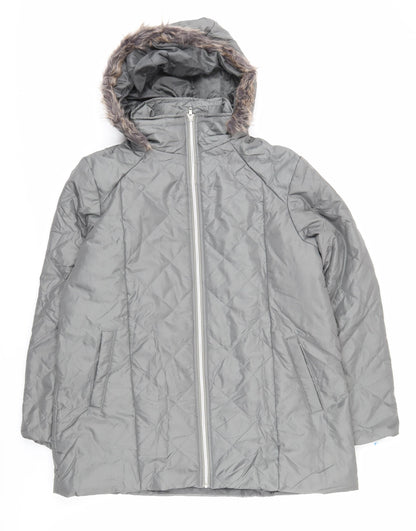 Womens UK Size M Anne De Lancay Grey Puffer Jacket