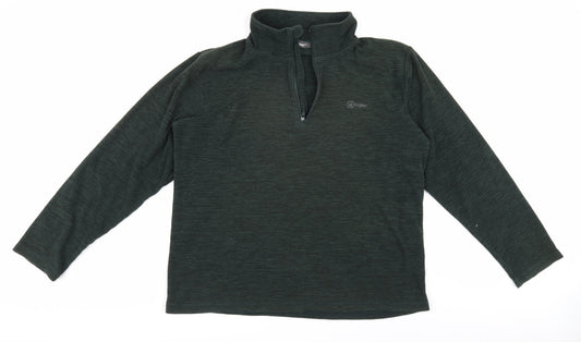 Mens UK Size XL Hi Gear Green 1/4 Zip Sweatshirt
