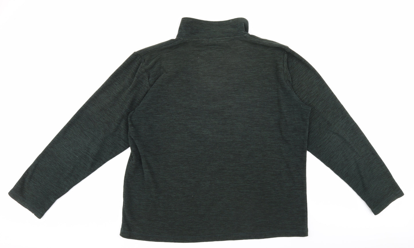 Mens UK Size XL Hi Gear Green 1/4 Zip Sweatshirt
