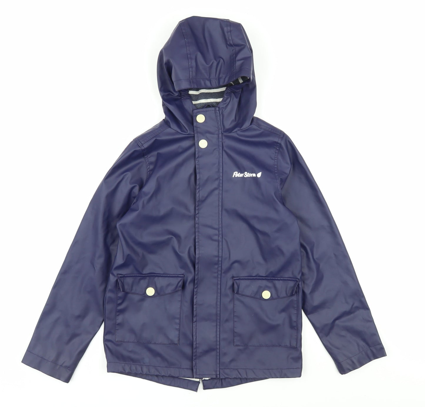 Peter Storm Girls Blue Waterproof Hooded Rain Coat 9-10 Years