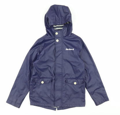Peter Storm Girls Blue Waterproof Hooded Rain Coat 9-10 Years