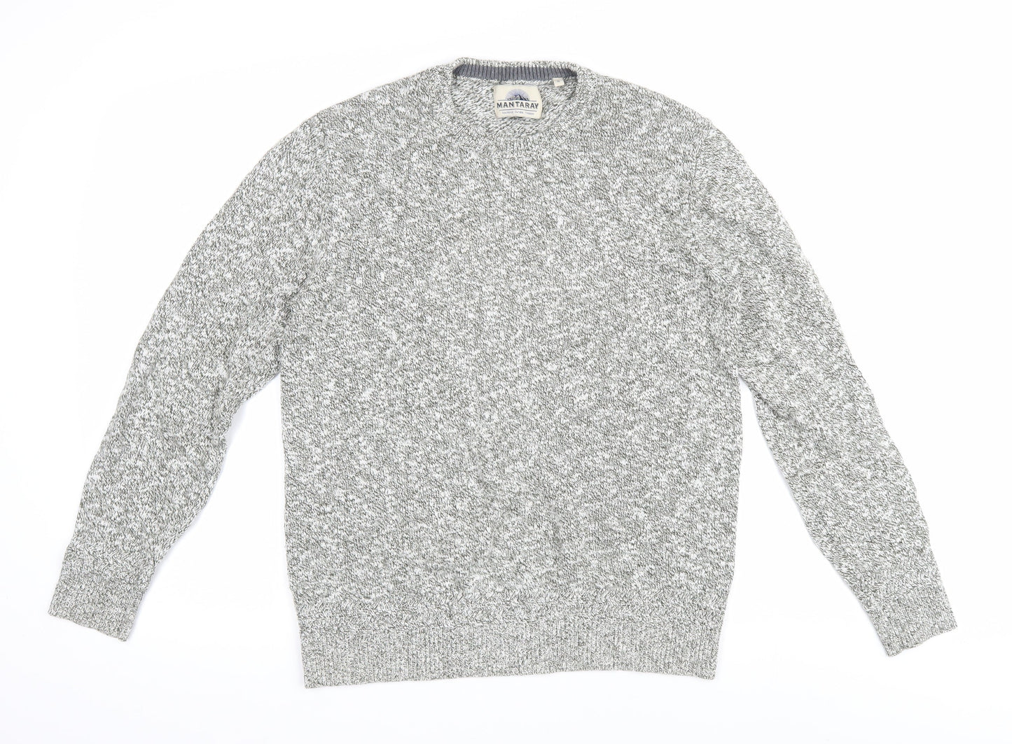 Mantaray Men's Grey S Chunky-Knit Pullover Jumper