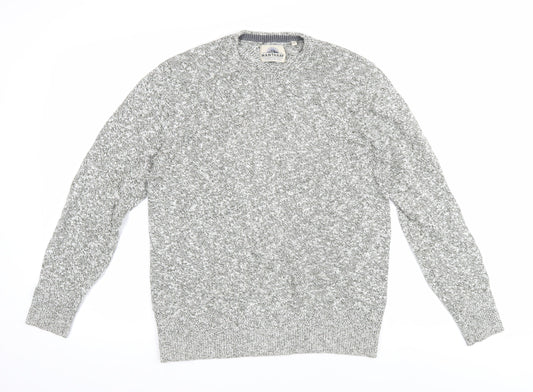 Mantaray Men's Grey S Chunky-Knit Pullover Jumper