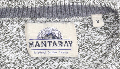 Mantaray Men's Grey S Chunky-Knit Pullover Jumper