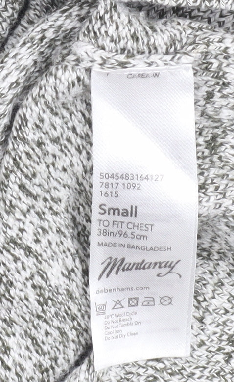 Mantaray Men's Grey S Chunky-Knit Pullover Jumper