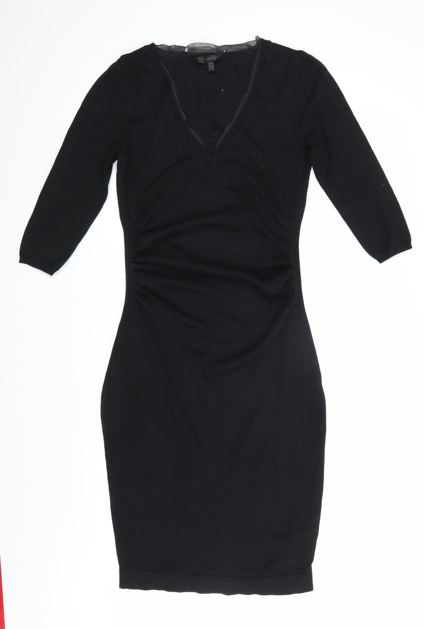 Coast Women’s Black Bodycon Dress, Size 12, Knee Length