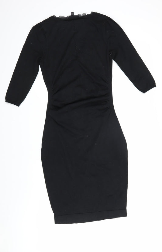 Coast Women’s Black Bodycon Dress, Size 12, Knee Length