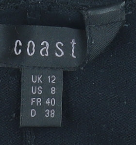 Coast Women’s Black Bodycon Dress, Size 12, Knee Length