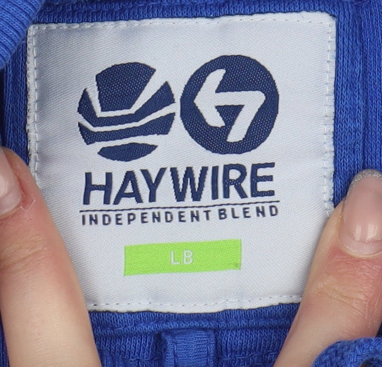 Haywire Boys Blue Hoodie Large Logo Graphic LB
