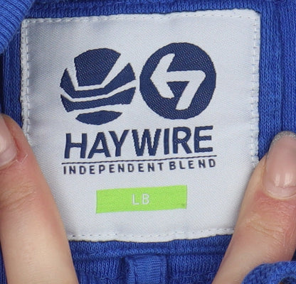 Haywire Boys Blue Hoodie Large Logo Graphic LB