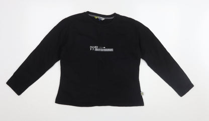 Additional front view of Falmer Heritage Black unisex s logo pullover sweatshirt casual