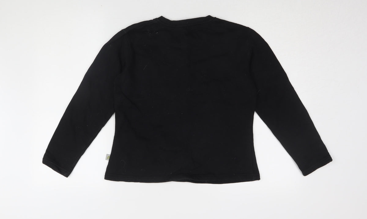 Back view of Falmer Heritage Black unisex s logo pullover sweatshirt casual