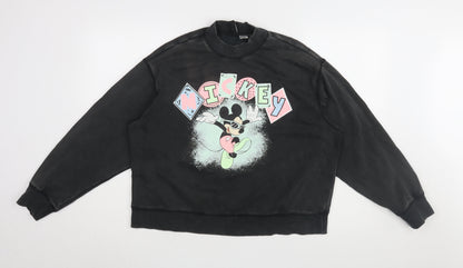 H&M Women's Black Mickey Graphic Pullover Sweatshirt S
