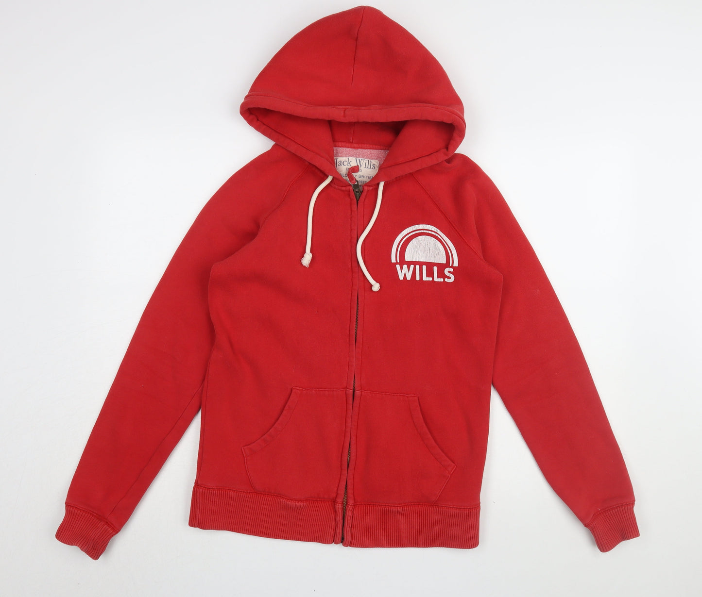 Womens UK Size 10 Jack Wills Red Full Zip Hoodie