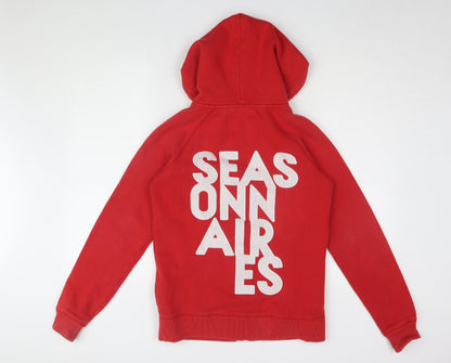 Womens UK Size 10 Jack Wills Red Full Zip Hoodie