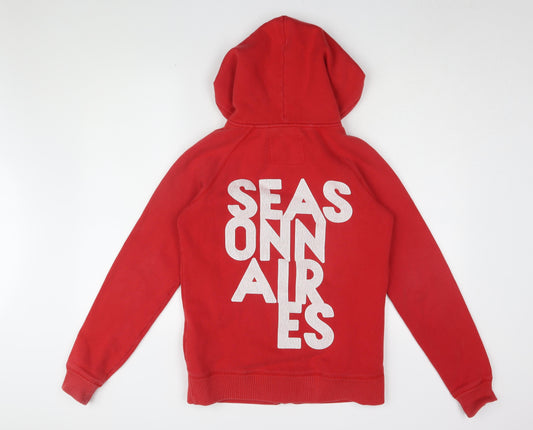 Womens UK Size 10 Jack Wills Red Full Zip Hoodie