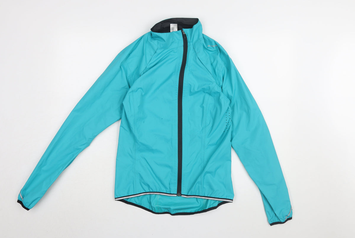 Additional front view of Decathlon Women's Blue Cycling Windbreaker Jacket, size 8