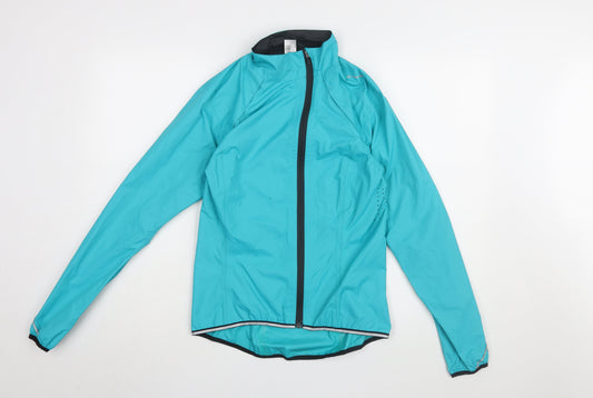 Additional front view of Decathlon Women's Blue Cycling Windbreaker Jacket, size 8