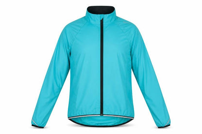 Front view of Decathlon Women's Blue Cycling Windbreaker Jacket, size 8