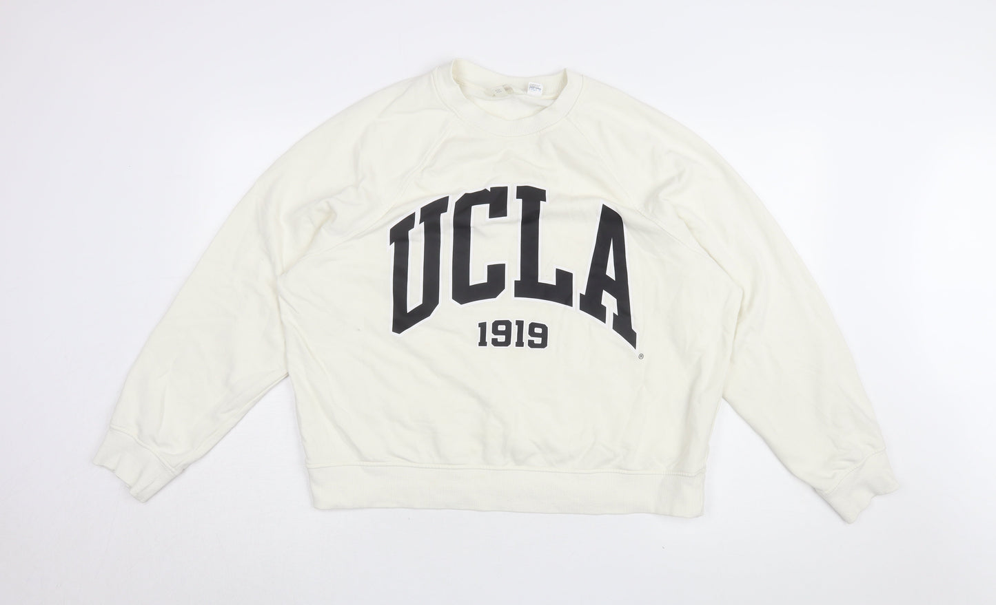 H&M Unisex Adults White UCLA Pullover Sweatshirt M