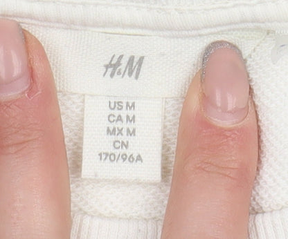 H&M Unisex Adults White UCLA Pullover Sweatshirt M