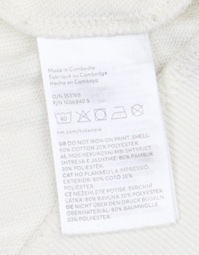 H&M Unisex Adults White UCLA Pullover Sweatshirt M