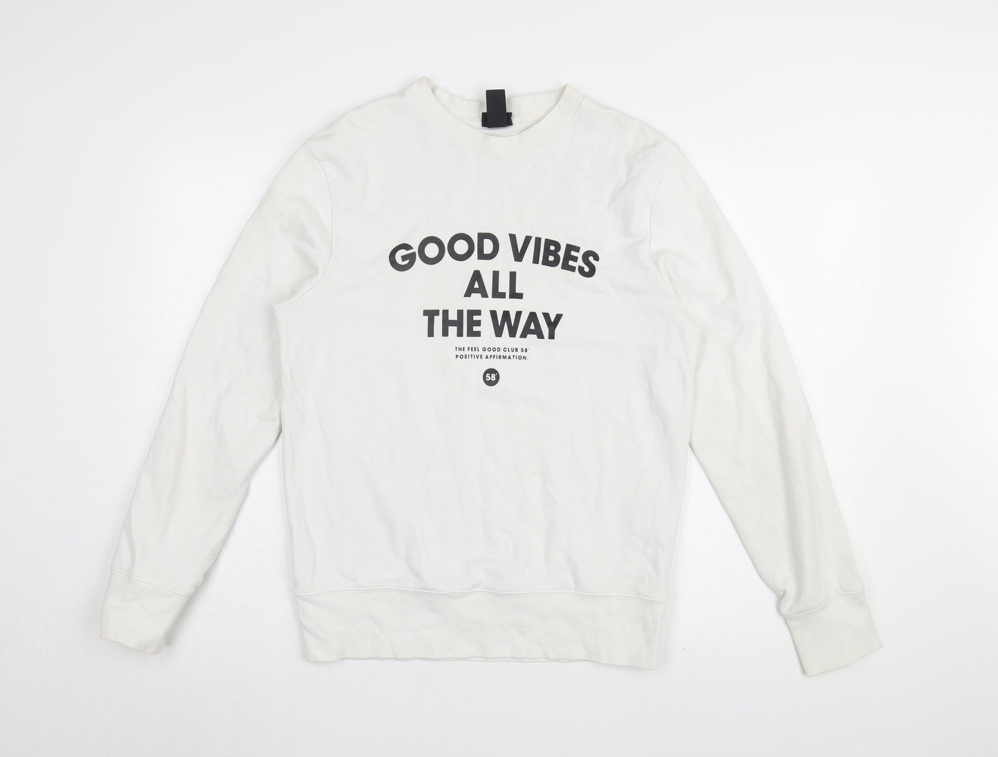 Mens UK Size UK 10 H&M White Pullover Sweatshirt