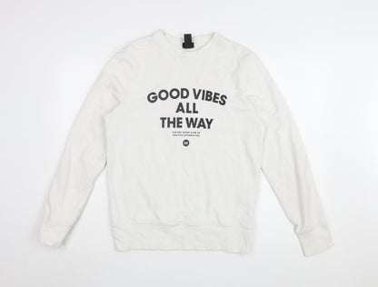 Mens UK Size UK 10 H&M White Pullover Sweatshirt