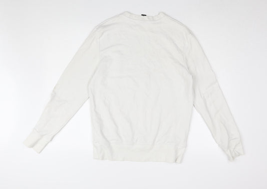 Mens UK Size UK 10 H&M White Pullover Sweatshirt