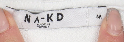 NA-KD Women's White Pullover Hoodie - Size M