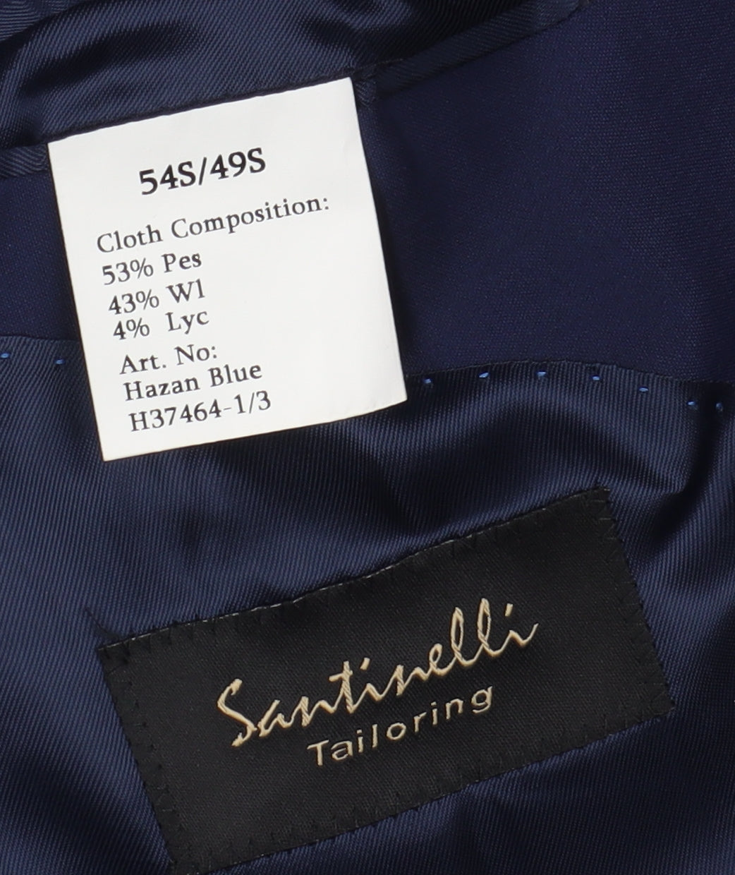 Mens UK Size 54 Santinelli Regular Blue Suit Jacket