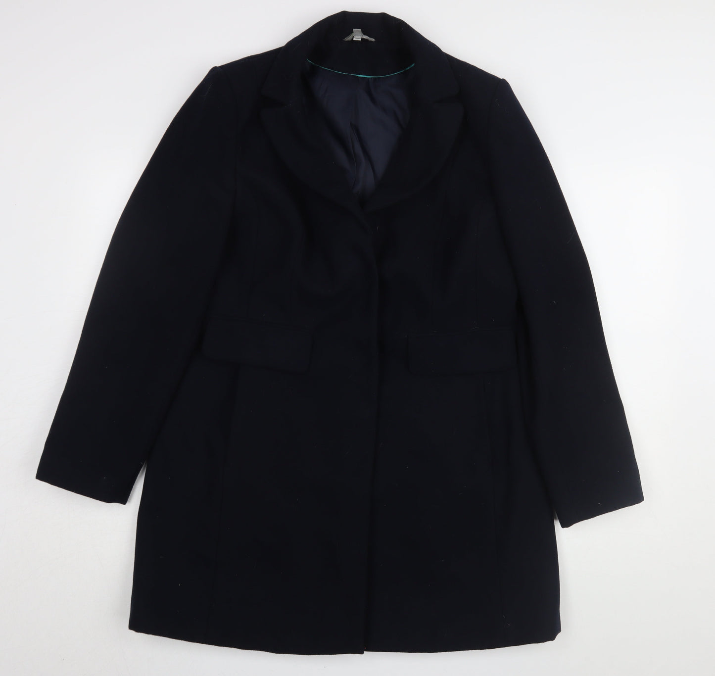 Womens UK Size 14 Marks and Spencer Black Overcoat