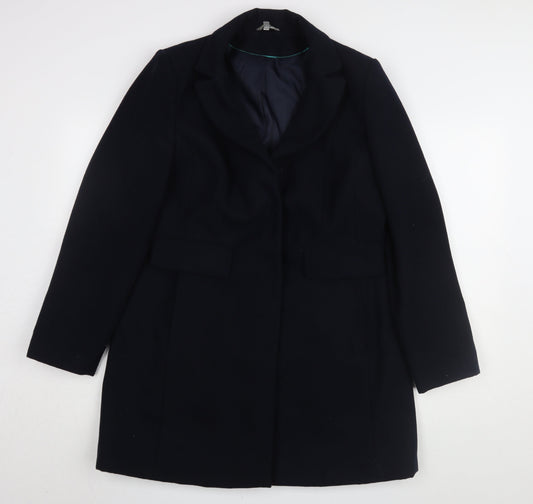 Womens UK Size 14 Marks and Spencer Black Overcoat