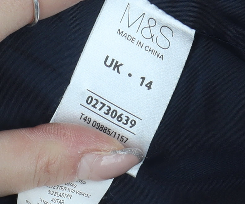 Womens UK Size 14 Marks and Spencer Black Overcoat