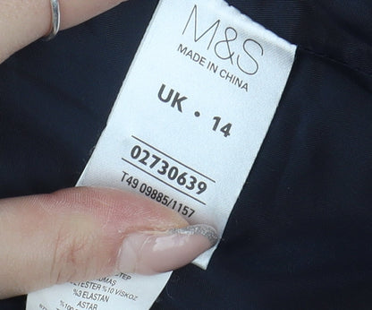 Womens UK Size 14 Marks and Spencer Black Overcoat