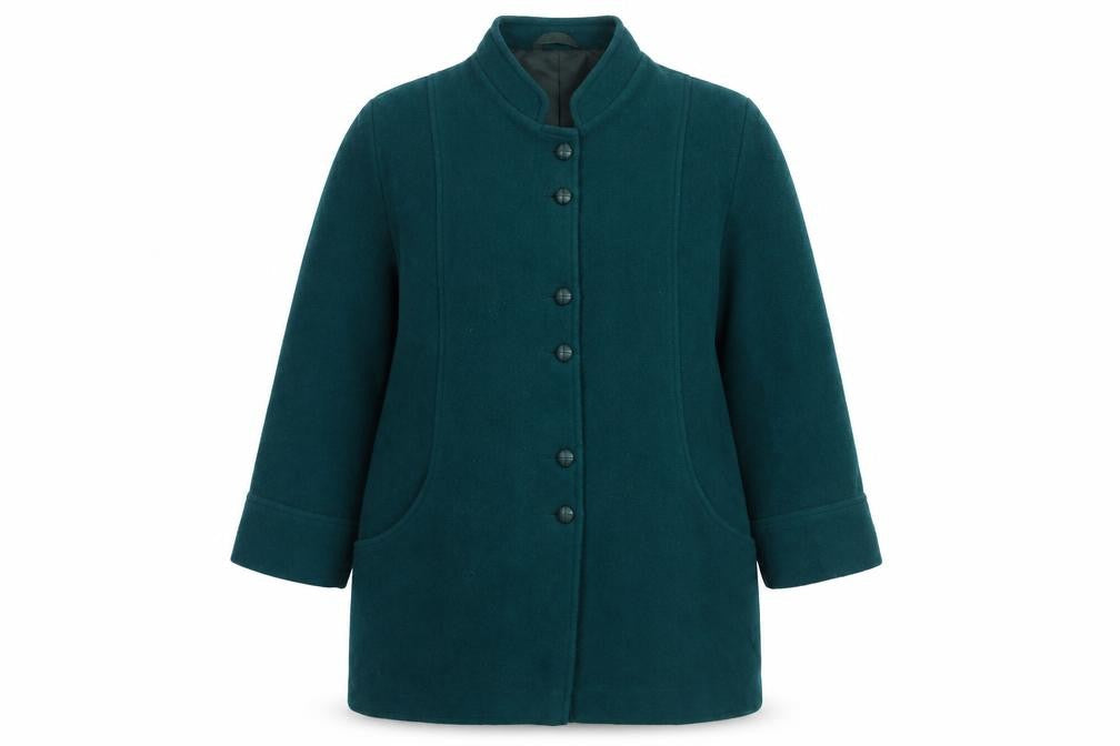 Womens UK Size 18 Damart Green Overcoat