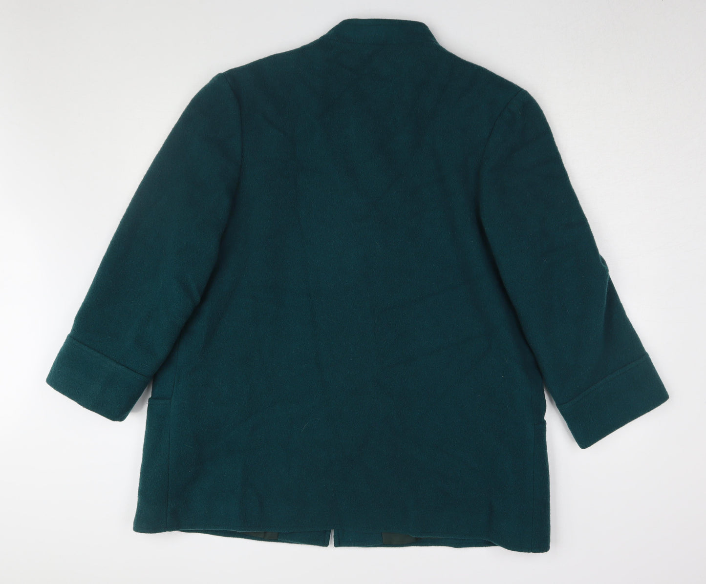 Damart Green Wool Women's Mid-Length Overcoat Size 18