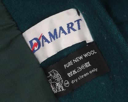Damart Green Wool Women's Mid-Length Overcoat Size 18