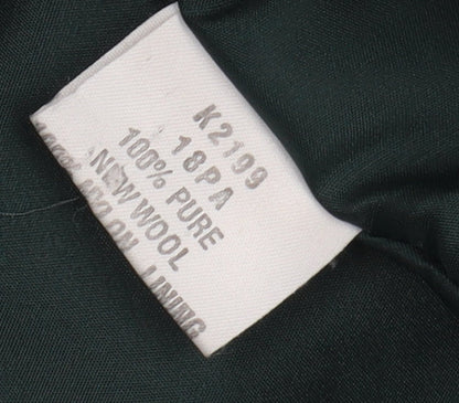 Damart Green Wool Women's Mid-Length Overcoat Size 18