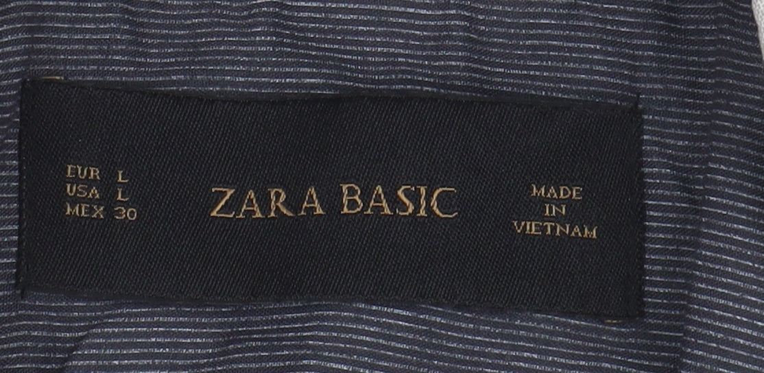 Zara Women's Grey Linen Blazer Size 14 Regular