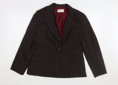 Precis Petite Brown Pinstripe Blazer Women UK 14