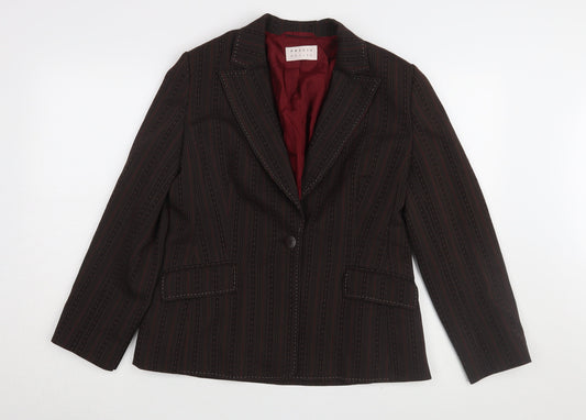 Precis Petite Brown Pinstripe Blazer Women UK 14