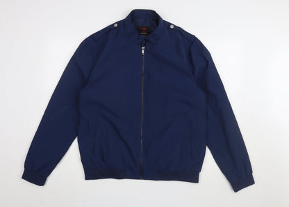 Mens UK Size L TT Fashion Blue Bomber Jacket