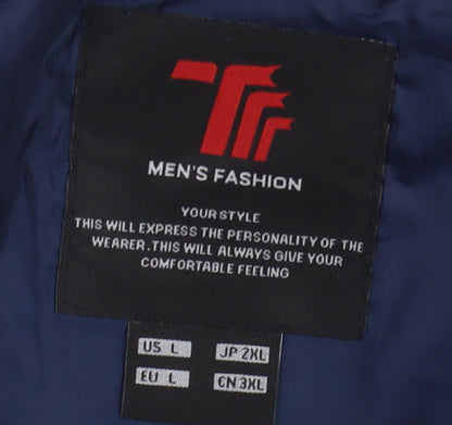 Mens UK Size L TT Fashion Blue Bomber Jacket
