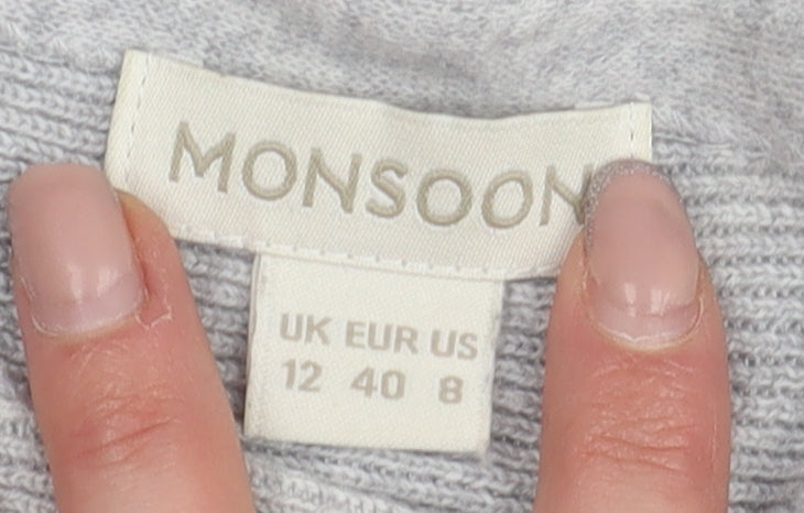 Womens UK Size 12 Monsoon Grey Pullover Jumper