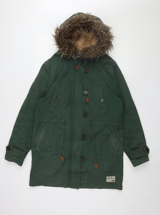 Womens UK Size 12 Jack Wills Green Parka Coat