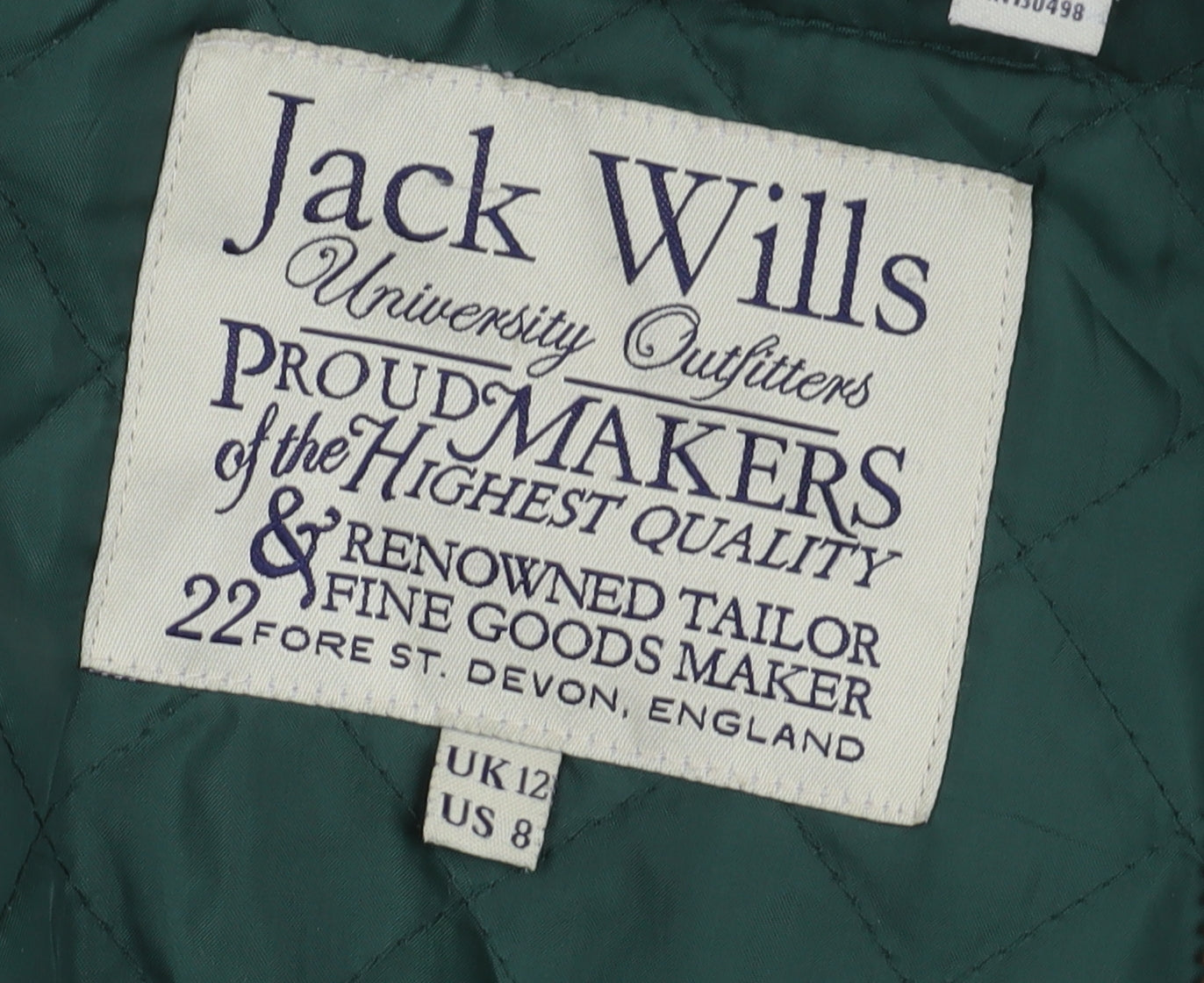 Womens UK Size 12 Jack Wills Green Parka Coat