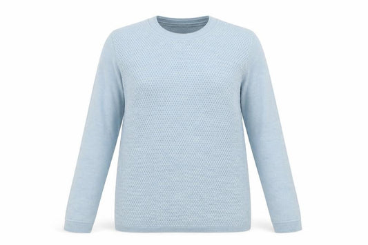 Front view of Honor Millburn Women's Blue Jumper, size 14, Crew Neck