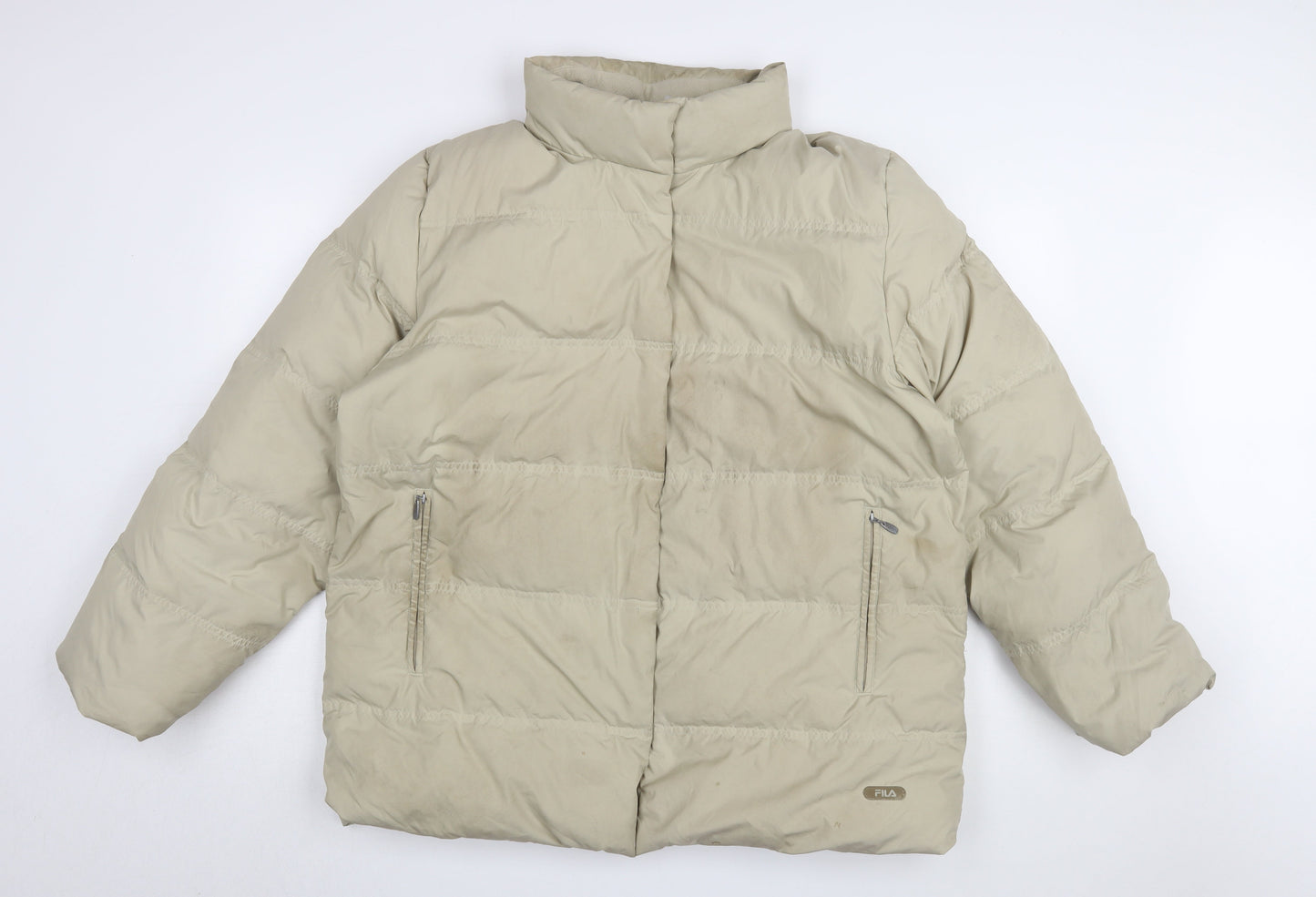 Mens UK Size XL FILA Beige Puffer Jacket