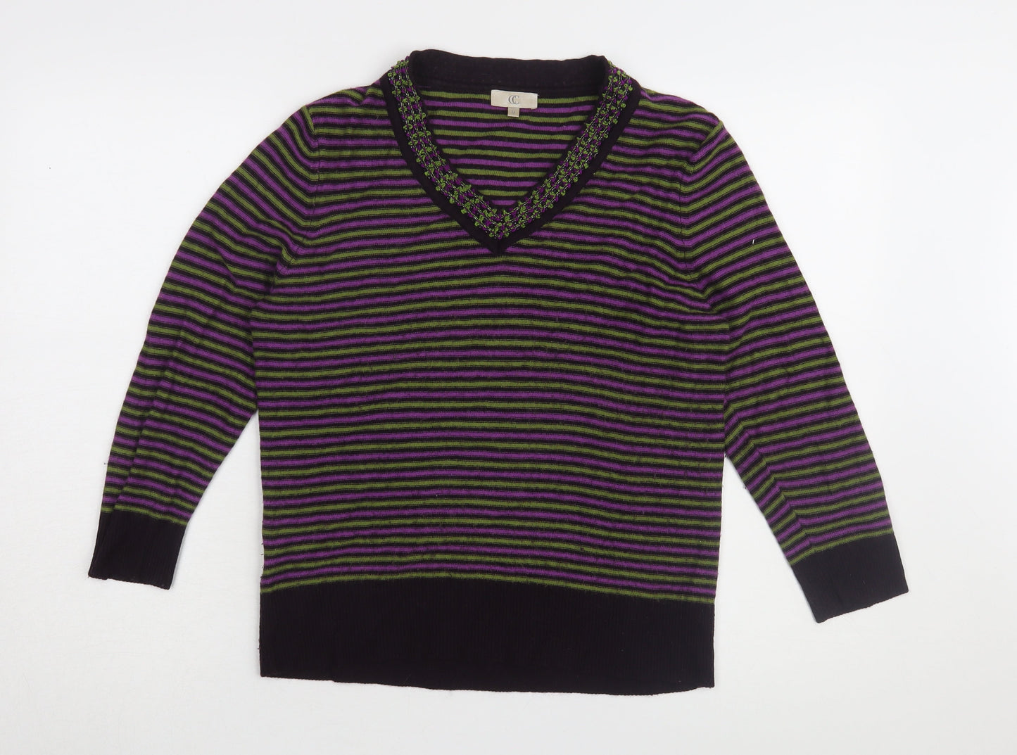Womens UK Size M CC Multicoloured Pullover Jumper